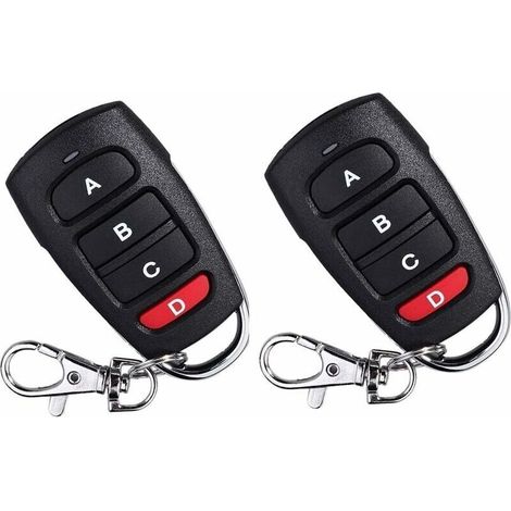 Bardusch-lot De 2 Télécommandes De Rechange Universelles Pour Portail Électrique De Garage 433 Mhz