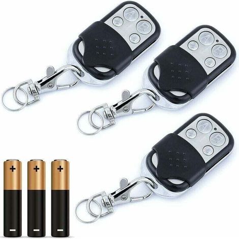 Sabir Télécommande Universelle Aiperq Pour Portail Automatique, Fréquence 433,92 Mhz, Large Portée - Télécommande Universelle Programmable À Code Fixe, Piles 12 V Incluses (lot De 3)