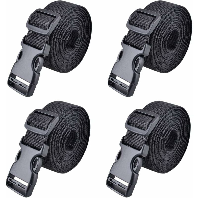 Schnellschnallengurt Zurrgurt Ratschengurt Kunststoffgurt Zur Gepäckfixierung 25mm, 188cm Schwarz 4stk