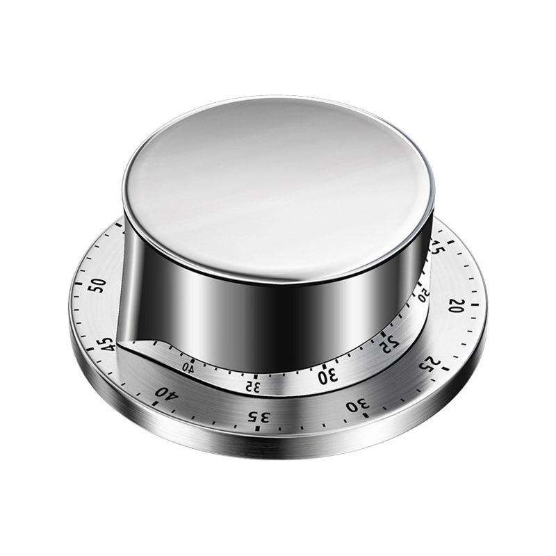 Batterieloser, Manueller, Mechanischer Küchentimer Aus Edelstahl Mit Drehfunktion, Alarm, Magnetischer Rückseite, Zeitmanagement, 60-minuten-countdown Und Trainingstimer