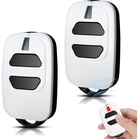Bardusch-433,92 Mhz Télécommande Portail, Télécommande Compatible Avec Gti2/4, Gt2/4, Mio Tr2/4, Mio Tr2n/4n,2 Canaux Bip Portail De Garage,blanc (lot De 2)