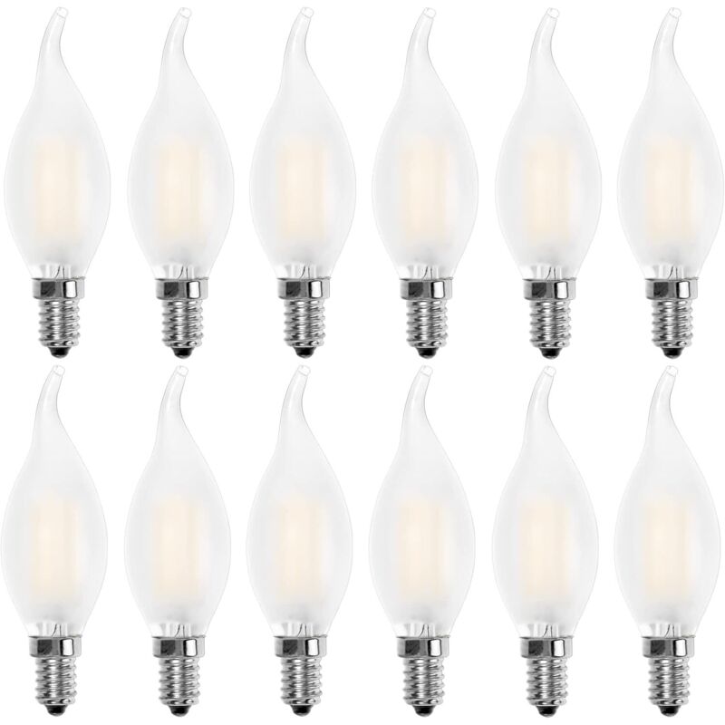 E14 Led-kerzenlampen, Warmweiß 2700 K, 4 W (entspricht 40 W), 400 Lm, 12er-pack