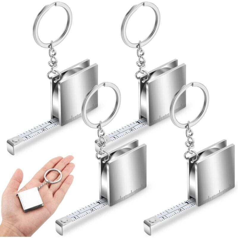 Mini-teleskop-metallmaßband 100 Cm, Set Mit 4 Schlüsselanhängern, Kompakt, Ortviai