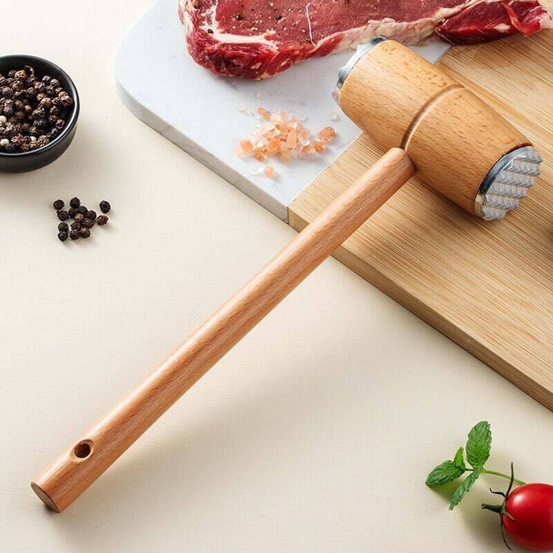Ortviai 25 Cm Fleischzartmacher Aus Holz Und Metall Zum Einfachen Zartmachen Von Fleisch