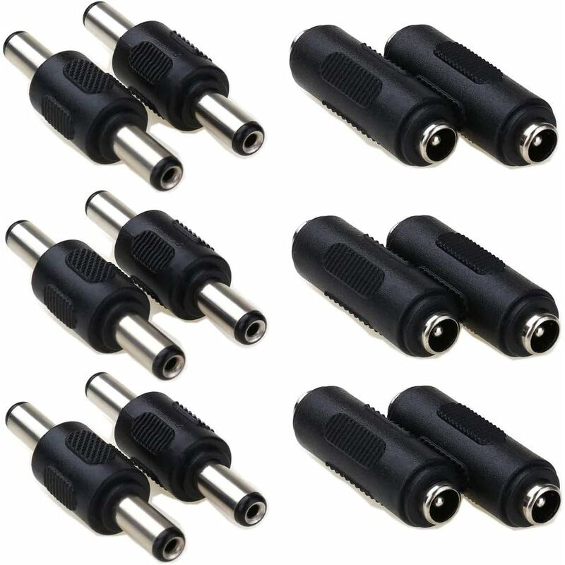 5,5 X 2,1 Mm Dc-stecker-stecker Und -buchse-buchse-stecker Für Kameras Und Monitore – 12er-pack