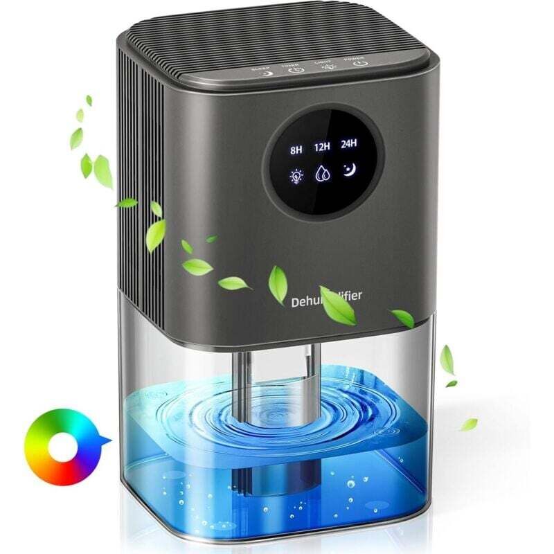Ortviai 1700ml Leiser Luftentfeuchter Mit Timer Und Led, Anti-schimmel-funktion Für Zuhause
