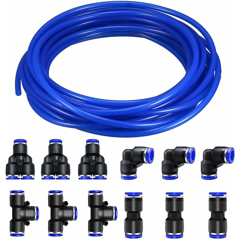 Komplettes Set Mit 4-mm-pneumatikverschraubungen Und 10 M Flexiblem Pu-schlauch