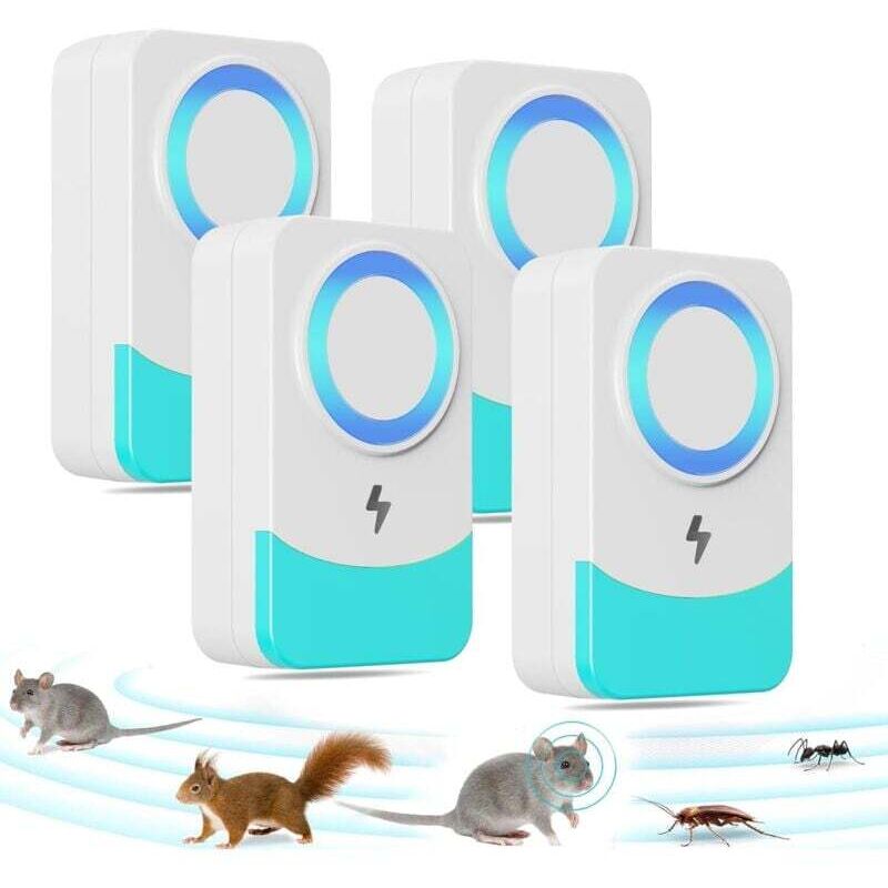 Ortviai 4-in-1 Ultraschall-nagetier- Und Insektenabwehrgerät Für Zuhause – Mäuse, Ratten, Ameisen, Kakerlaken