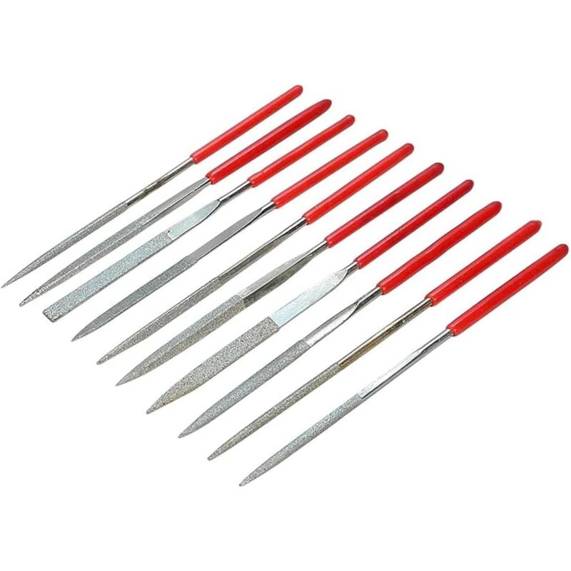 10 Mini-diamantfeilen 2x100 Mm – Mehrzweckset Für Schmuckherstellung, Glasbearbeitung, Holzbearbeitung Und Modellbau