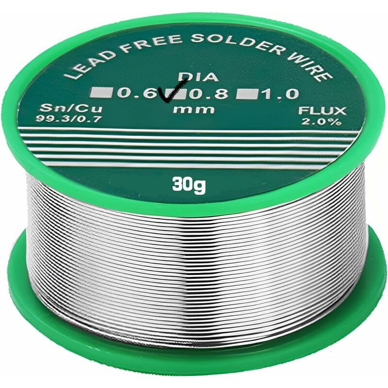 Sn99 Ag0,3 Cu0,7 Lötdraht Mit Kolophonium, 0,8 Mm, 30 G, Elektronik