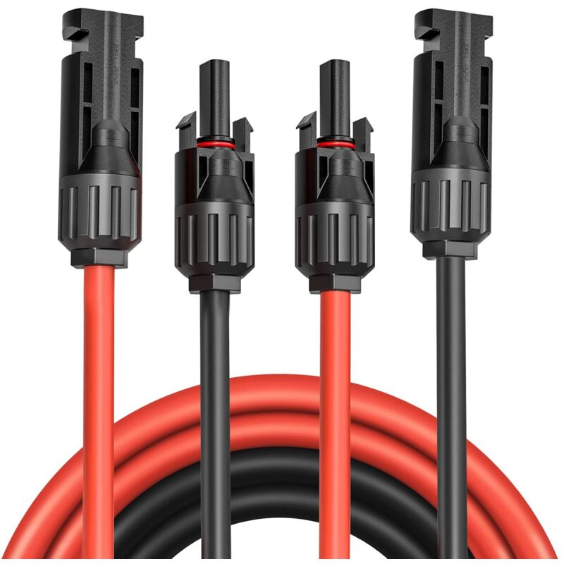 12 Awg 4 Mm² 20m Photovoltaik-solar-verlängerungskabel Mit Roten Und Schwarzen Mc4-steckern