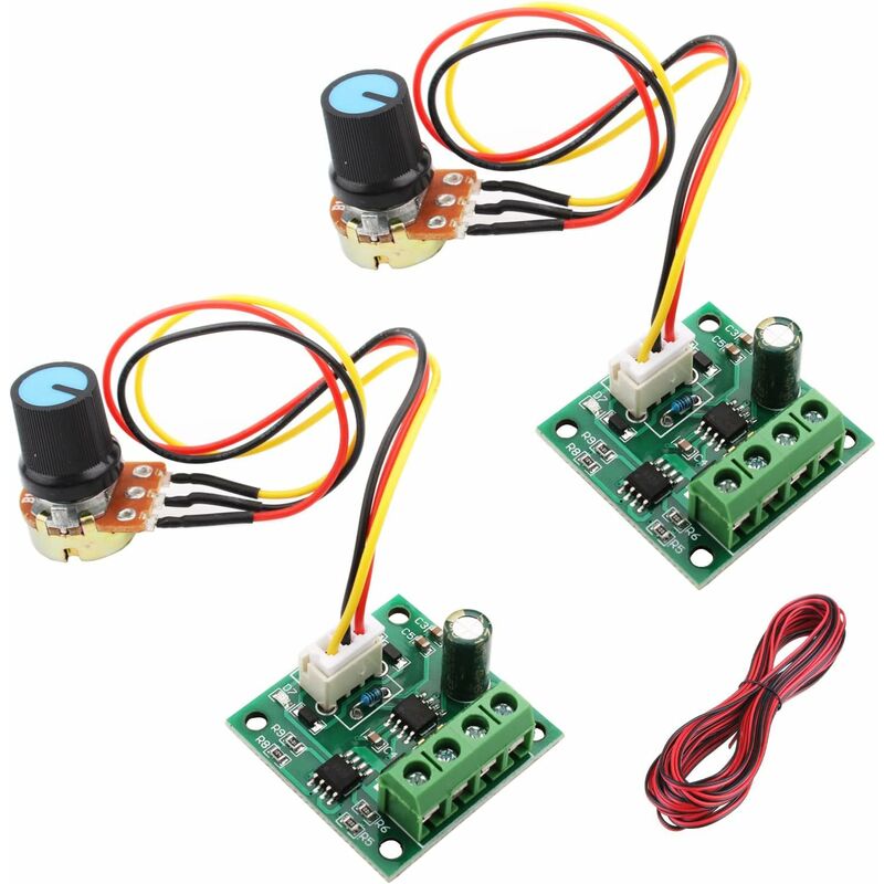 Pwm-motordrehzahlregler 1,8–12 V, 2 A, Inklusive Potentiometer – 2er-pack