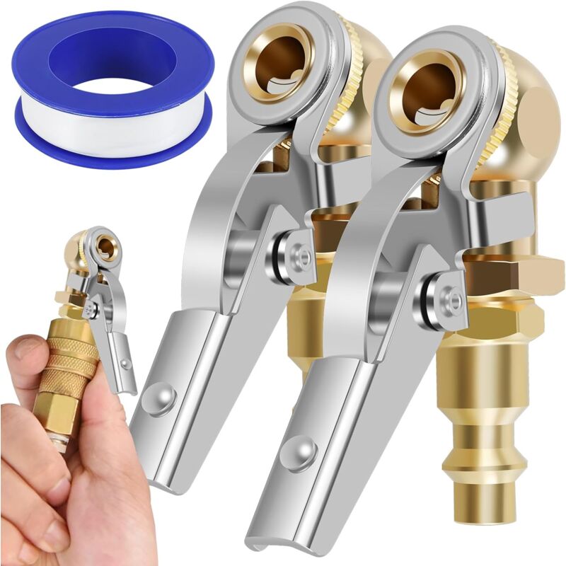 Set Mit 2 Messing-ventilkappen 1/4" Npt Schnellanschluss 8 Mm Für Fahrräder, Motorräder, Autos Und Lkws
