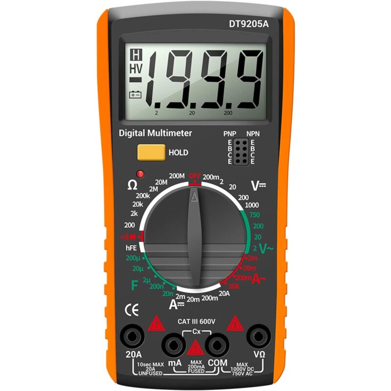 Digitales Ac/dc-multimeter: Misst Spannung, Stromstärke, Widerstand Und Kapazität. Für Den Privaten Und Industriellen Gebrauch.