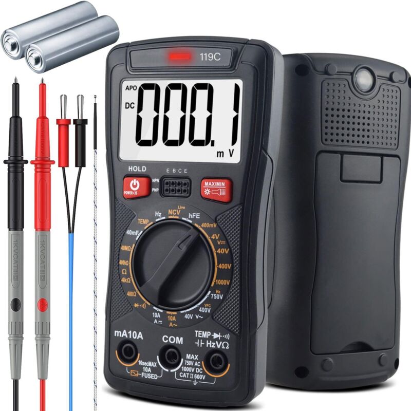 Automatisches Digitalmultimeter Misst Spannung, Strom, Widerstand, Temperatur Und Frequenz.
