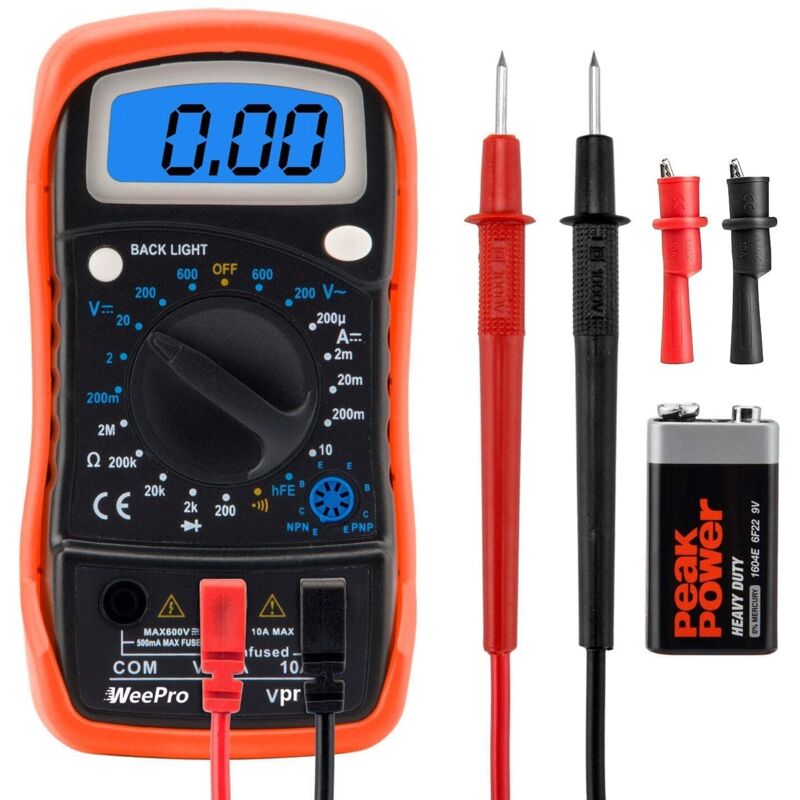 Wiederaufladbares Digitales Lcd-multimeter Zur Messung Von Wechselstrom, Gleichstrom, Leerlaufspannung, Widerstand, Durchgang Und Temperatur