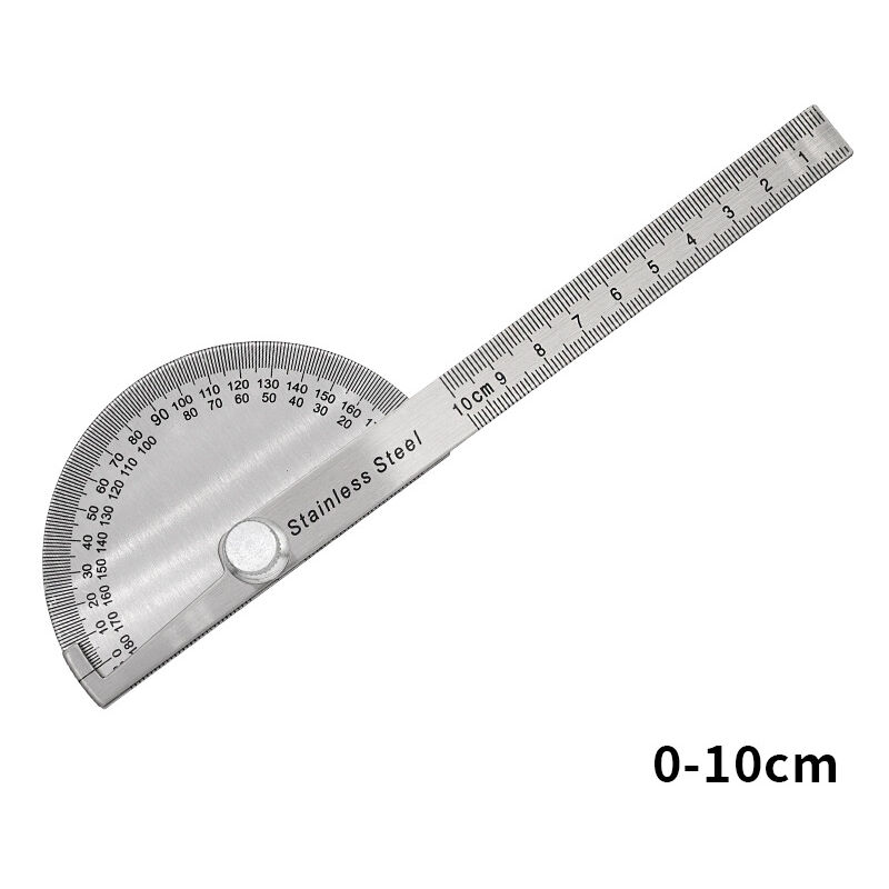 Winkelmesser Aus Edelstahl, Verstellbarer Arm 0-180°, 100-mm-messlineal Zum Zeichnen Und Malen