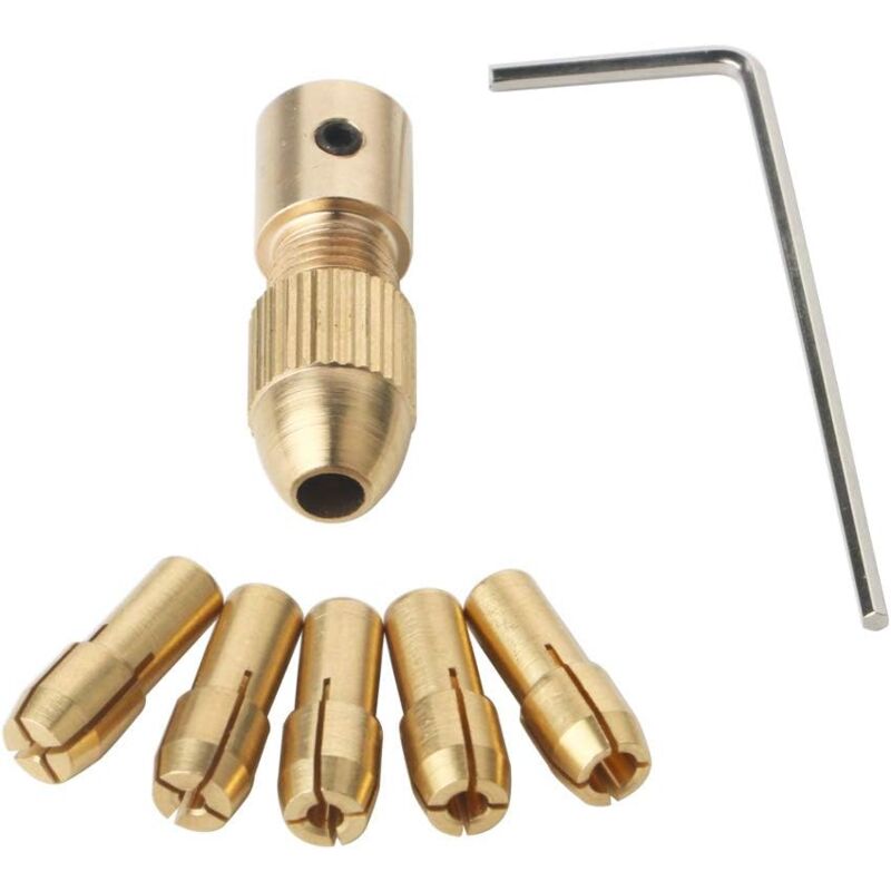 7-teiliges Bohrfutter-set Mit 3,17-mm-spannzange Und Inbusschlüssel Für 0,5–3-mm-bohrer