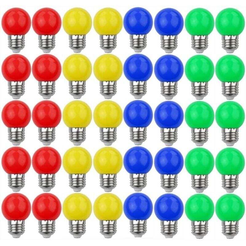 Ortviai E27 3w Farbige Led-lampen (entspricht 30w) 240 Lumen Mehrfarbig A+ 40er-packung