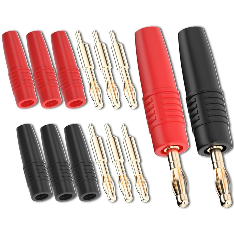 4-mm-bananenstecker-adapter Mit Goldverlötung, 8er-packung Für Elektrische Prüfungen