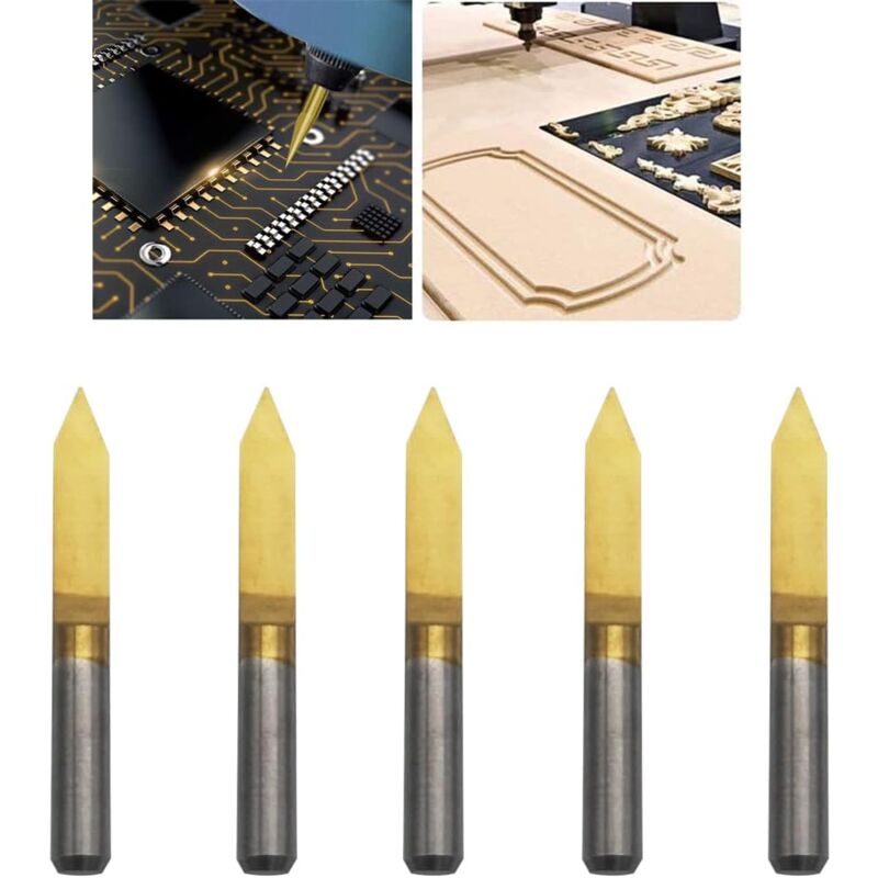 45°-cnc-fräser, 0,1 Mm Spitze, Titanhartmetall, 3,175 Mm X 5, Präzisionsgravur