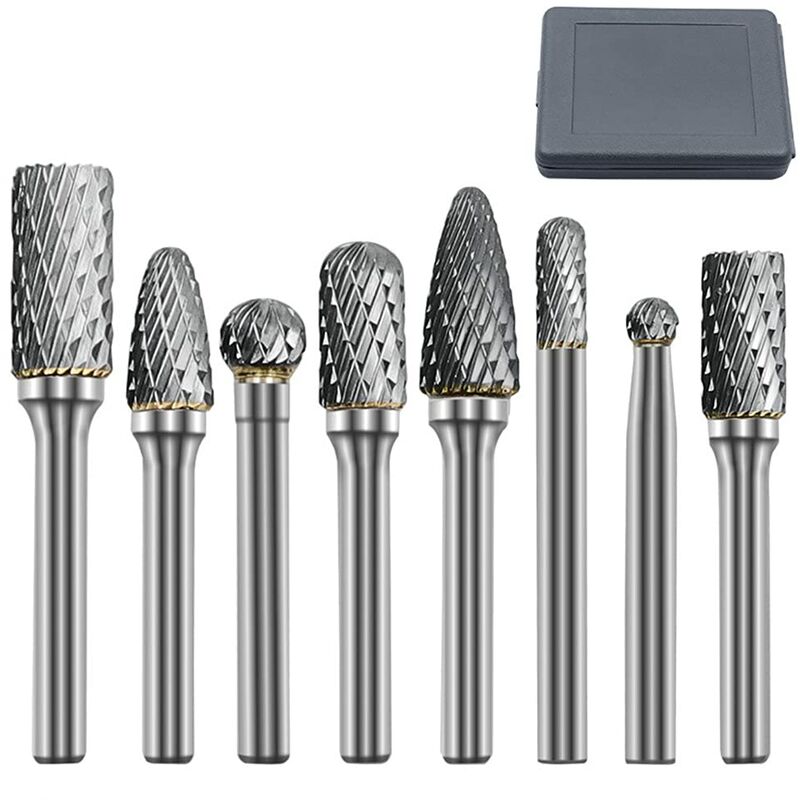 8 Doppel-schnitt-rotationsfräser Aus Wolfram Ø6mm Zum Schnitzen, Polieren Und Gravieren Von Metall