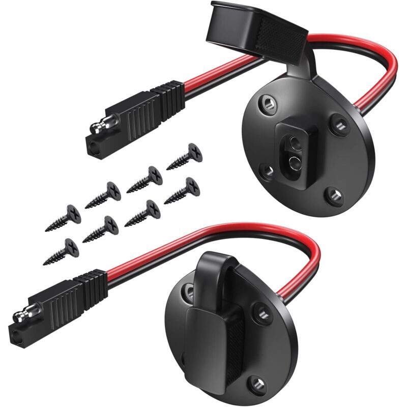 Packung Mit 2 Wasserdichten Sae-steckern Für Solarmodul-schnellverbinder, 12 Awg-kabel