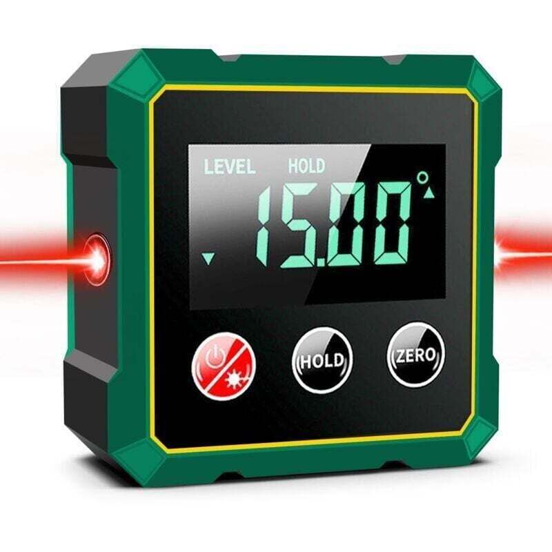 Ortviai Magnetische Digitale Wasserwaage Mit Laser, Hintergrundbeleuchtetem Lcd-bildschirm Und Starkem Magnetfuß Für Die Holzbearbeitung