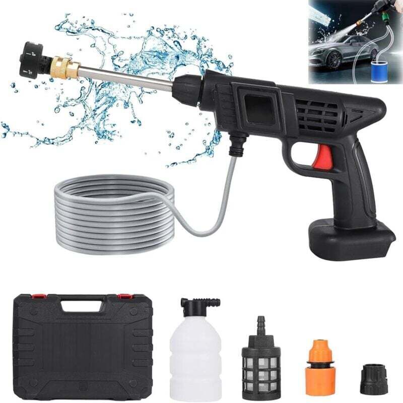 Ortviai 460w 1300 Psi Akku-hochdruckreiniger Mit Akku Und 4 Zubehörteilen Für Auto, Haus Und Garten