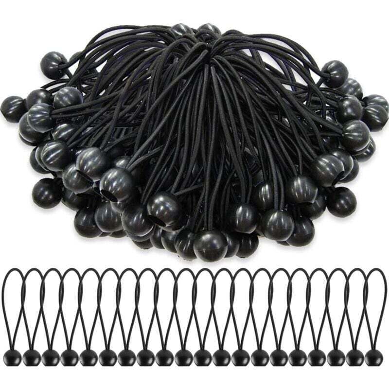 75 Elastische Spanner Mit Kugeln Für Planen, Festzelte, Banner Und Stangen – Schwarz Ortviai