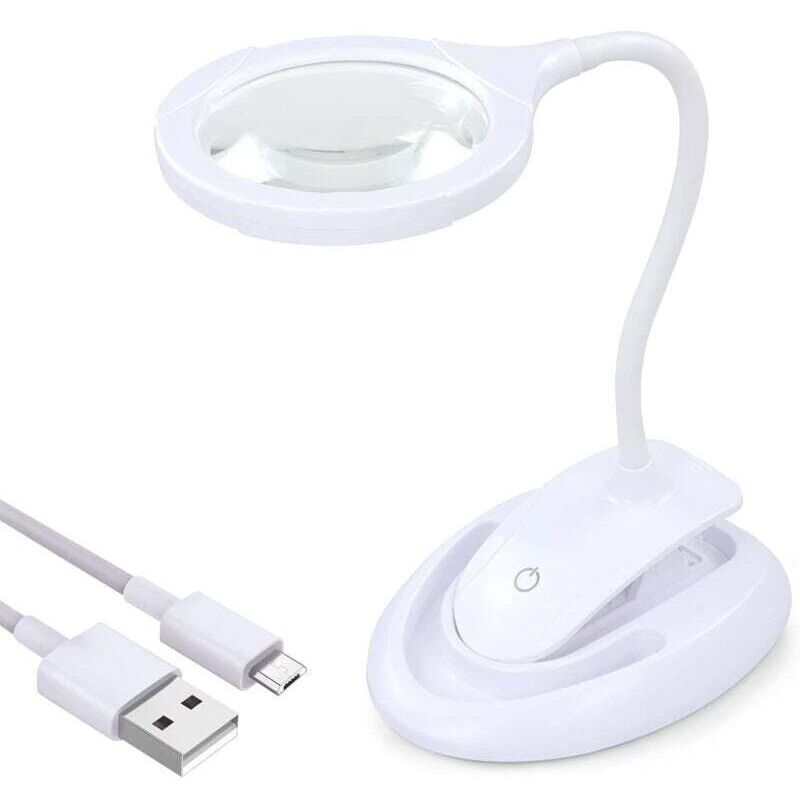 Ortviai 5x-10x Leuchtlupe Mit Verstellbarem Ständer Und Wiederaufladbarer Lampe Zum Lesen Und Für Die Freizeit