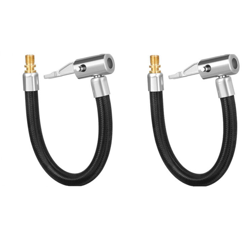 2-teiliger 40 Cm Reifenpumpen-verlängerungsschlauch Mit Universaladapter Und Autoventil