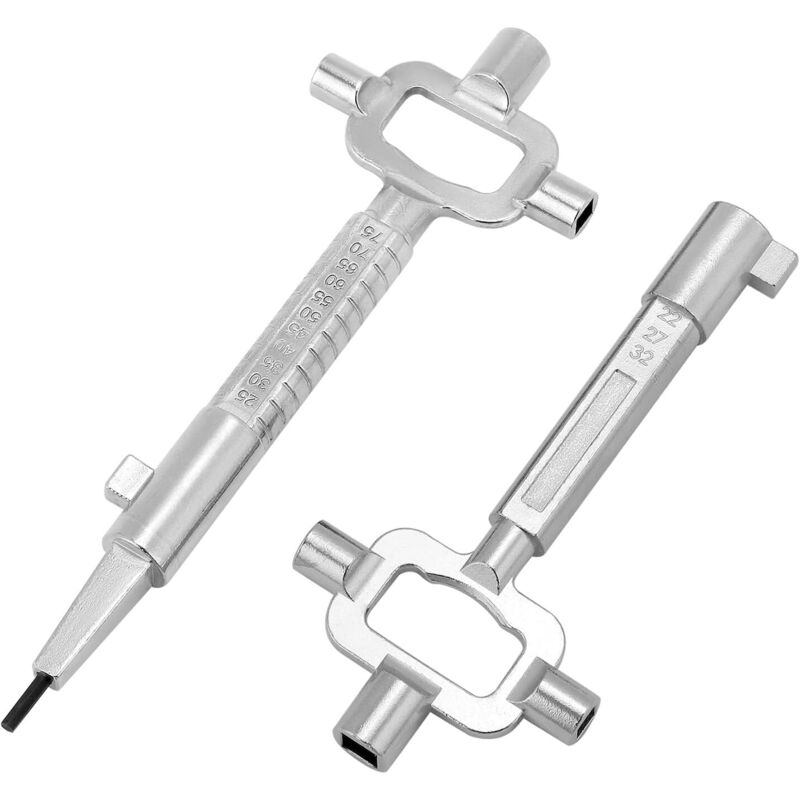 Universal-vierkantschlüssel Mit Messskala, Zinklegierung, 2er-set