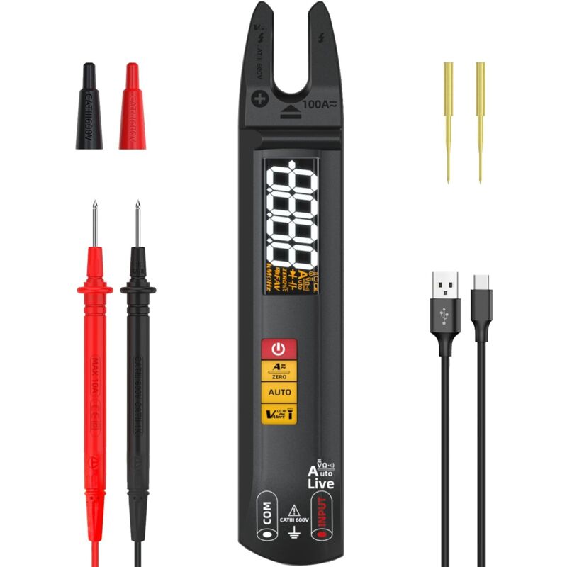 Automatisches Digitales Multimeter Für Wechsel- Und Gleichspannung, Stromstärke, Widerstand, Durchgangsprüfung Und Unterbrechungsmessung