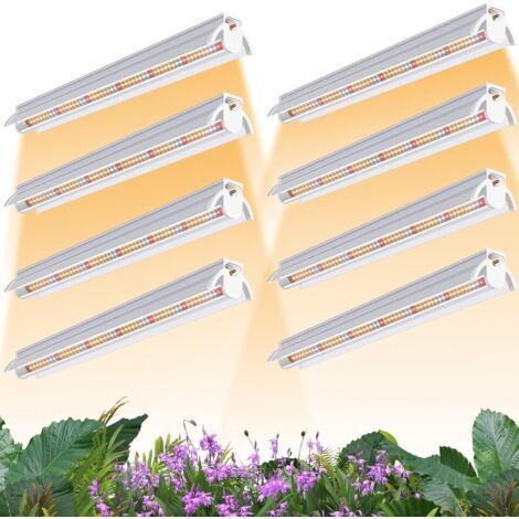 8er-pack T5 Led-pflanzenlampen, 42 Cm, Vollspektrum, Mit Reflektor Und Reihenschaltung Für Sämlinge Und Anzuchtregale