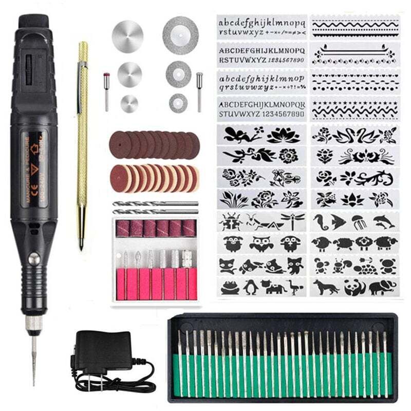 Ortviai 108-teiliges Elektrisches Gravierstift-set Für Schmuck, Glas, Holz, Metall Und Kunststoff