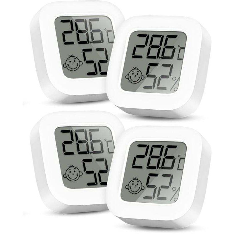 Mini-lcd-digital-thermo-hygrometer – 4 Stück Für Babyzimmer, Wohnzimmer, Büro, Gewächshaus Oder Weinkeller Ortviai