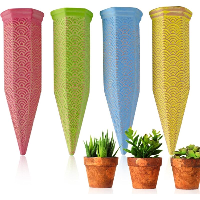 Terracotta Oyas, 4 Stück – Automatische Tropfbewässerung Für Zimmer- Und Gartenpflanzen, Ortviai