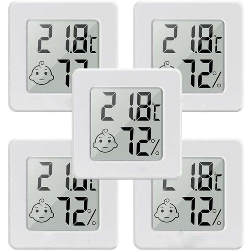 Mini-lcd-digitalthermometer Und Hygrometer Für Zuhause Und Büro – 5 Stück Von Ortviai