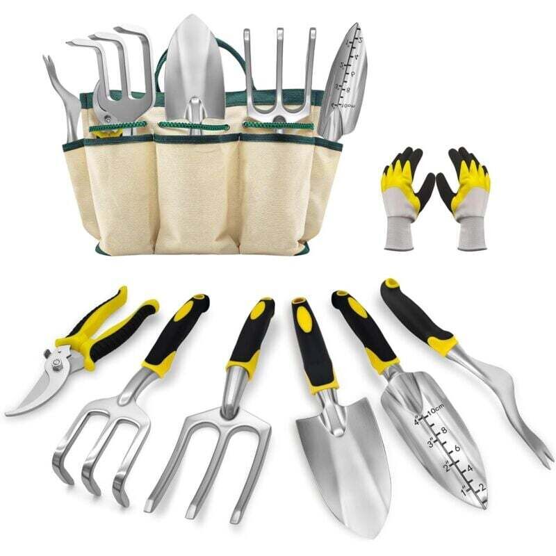 Ortviai 8-teiliges Gartengeräte-set Mit Aufbewahrungstasche, Handschuhen, Gartenschere, Schaufel Und Rechen Für Die Einfache Gartenpflege