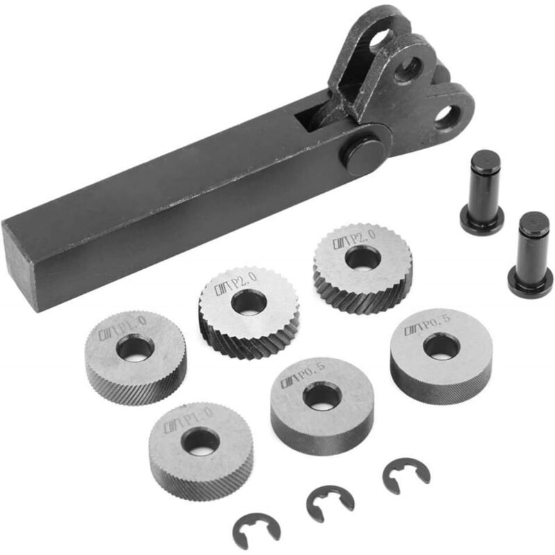 7-teiliges Rändelwerkzeugset Für Metalldrehmaschinen, Linear- Und Diagonalräder, 0,5/1/2 Mm Stahl