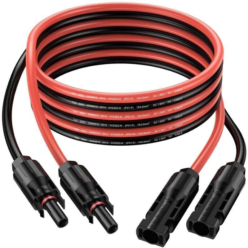 Ortviai 4mm² 6m Ip68 Stecker/buchse Rot/schwarz Solar-verlängerungskabel