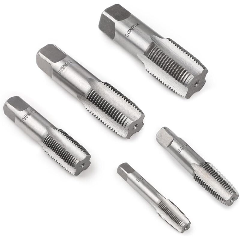 Satz Mit 5 Bsp 55° Gewindebohrer- Und Schneideisensätzen, G1/8 Bis G3/4, Zur Reparatur Von Gewindefittings