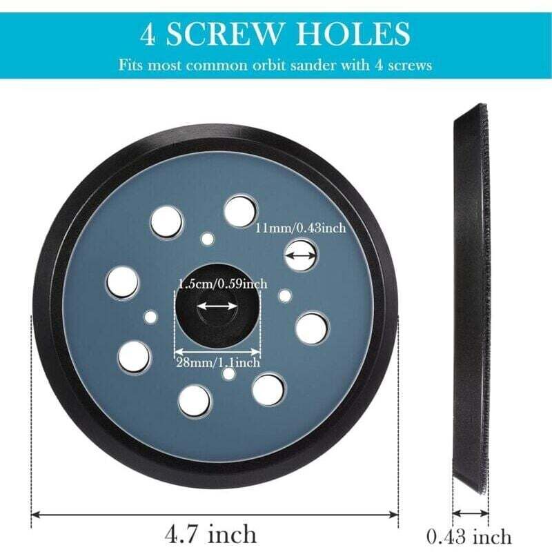 2 Ortviai 125 Mm Klett-exzenterschleifscheiben, 8 Löcher, Blau