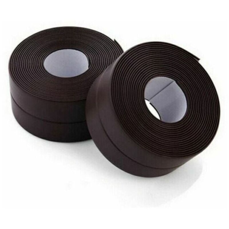 2 Rollen Selbstklebendes, Wasserdichtes, Braunes Pvc-dichtungsband Für Bad, Küche, Dusche, Toilette, Ortviai
