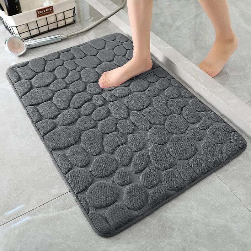 Ortviai Badematte Aus Memory-schaum, 50 X 80 Cm, Dunkelgrau, Rutschfest, Saugfähig, Für Badezimmer