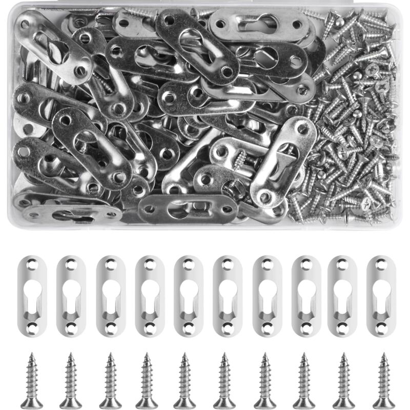 Metallhaken Für Schlösser, Unauffällige Befestigung, Für Bilder, Spiegel, Schränke, Bilderrahmen, 60er-set