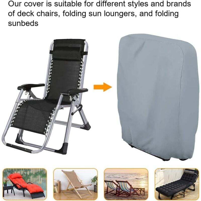Wasserdichte Und Uv-beständige Schutzhülle Für Klappbare Sonnenliegen – 210d Oxford, Grau, 71 X 110 Cm Ortviai