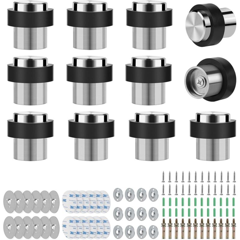 Türstopper Aus Edelstahl, 32 X 45 Mm, 12 Stück, Inklusive Schrauben Und 3m-klebeband