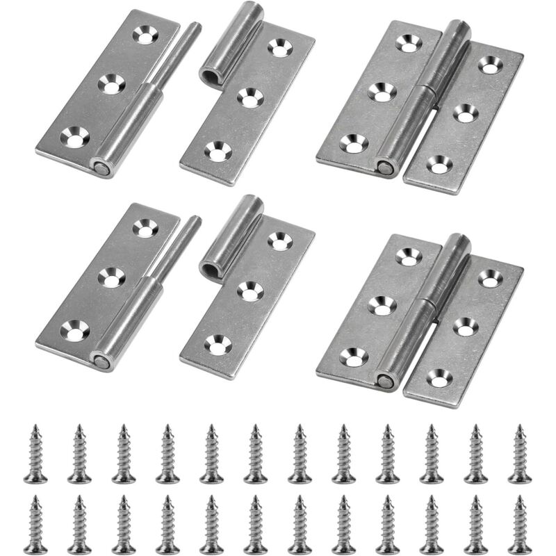 Abnehmbare Türscharniere Aus Edelstahl 304, Grau, 7,5 X 5 Cm, 4er-pack